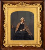 A pair of Victorian portraits, in gilt decorative frames,