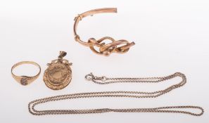 A Victorian gold front and back locket,