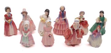 Ten small Royal Doulton figures, Goody T