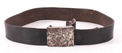 A WWII German Waffen -SS belt , the buckle stamped 'Rodo' to underside,