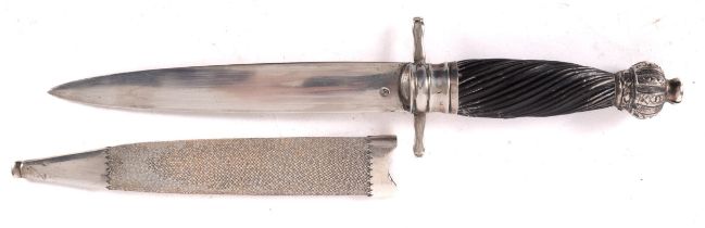 An 18th century Continental, probably French silver dagger,