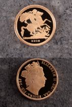 A Royal Mint 2016 quarter sovereign,
