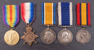 A South Africa and WWI group of five, '341524 H.D.Johns SHPT.1.