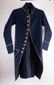A George III gentleman's court blue wool tailcoat,