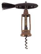 An English 19th-century brass corkscrew in the type of John Coney of Birmingham 1854 patent,