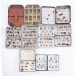Three Wheatley alloy trout Fly Fishing boxes, Alley Martin, a dry fly box and three others,