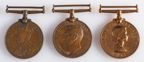 A group of three special Constabulary Long Service medals, GRV to ERII, ' Geoffery A.
