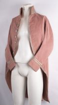 A George III gentleman's pink wool tailcoat,