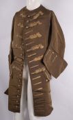An 18th-century gentleman's court green silk tailcoat,