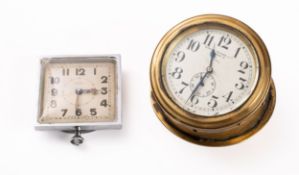 Napier Motors Limited , London , a brass cased dashboard clock,