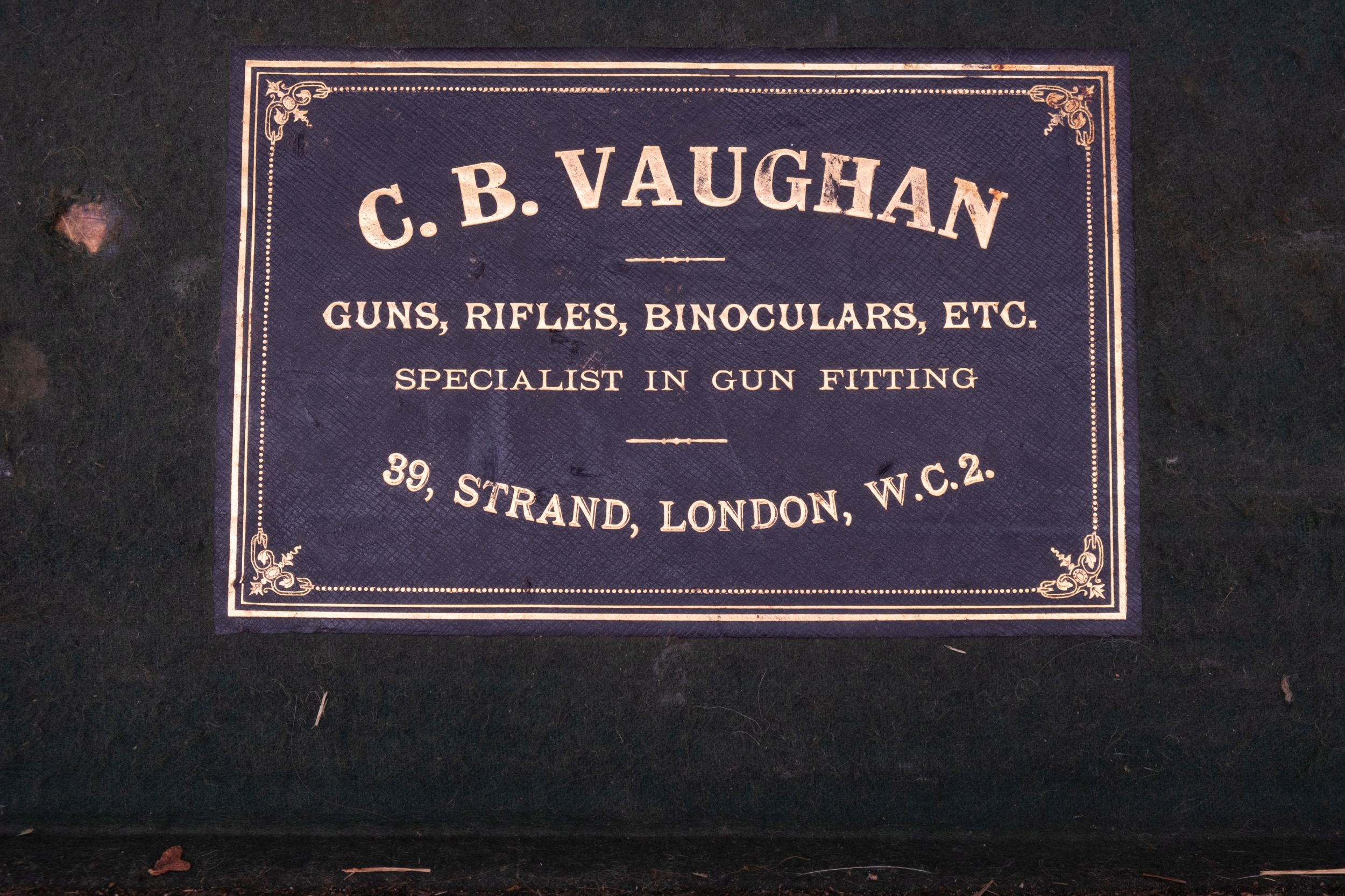 An early 20th century canvas and leather gun case, maker C B Vaughan. - Image 2 of 3
