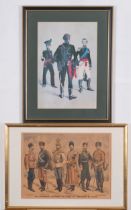 A collection of 19th century Military uniform prints- mostly 20th Century book plates and others,