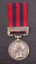 A Victorian India General Service Medal with Burma 1887-89 clasp, '1096 Pte J.Baker 1st Btn Hamps.