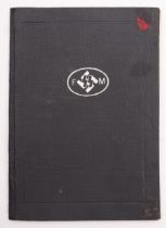 A WWII German NSDAP members handbook, dated 9 August, 1933 No 142816, black cloth stamped boards.
