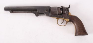 A Colt 36 Calibre percussion cap six shot single action revolver,