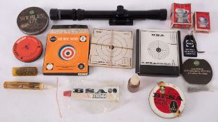 A BSA 3-7 x 20 Telescopic sight, together with a collection pellets,