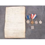 An Egypt and WWI group of four, comprising of Egypt Medal with three clasps,