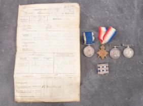 An Egypt and WWI group of four, comprising of Egypt Medal with three clasps,