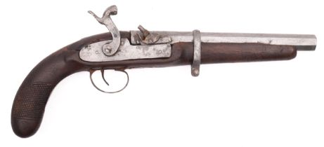 A 19th century percussion cap pistol, the 8.