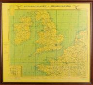 A WWII German Luftwaffe 'Luft-Navigationskarte' double sided navigation map,