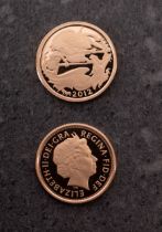 A Royal Mint 2009 quarter sovereign, boxed.