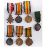 A WWI family group comprising of a group of four, War Medal, Victory Medal,