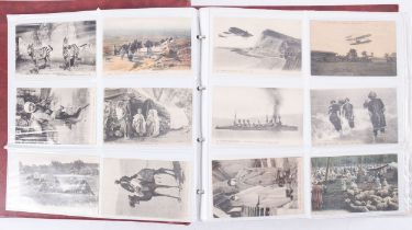 French postcards album to include approximately 468 cards, topographical ports, Tangier's, Alger,