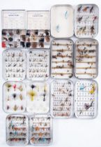 Two Abbey Fishing Tackle Company ' Chub Flies' and five Wheatley cases wet and dry flies,