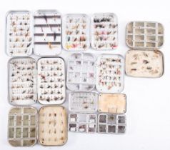 Four Wheatley dry fly alloy Fly Fishing cases together with four other cases mostly dry flies