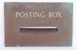 Lynton Post Office. A brass and enamel exterior 'Posting Box' cover, 48x73cm.