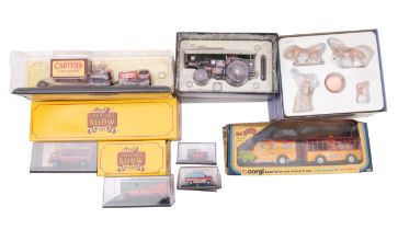 Corgi, Oxford and others. A boxed group of circus vehicles, including Corgi No.