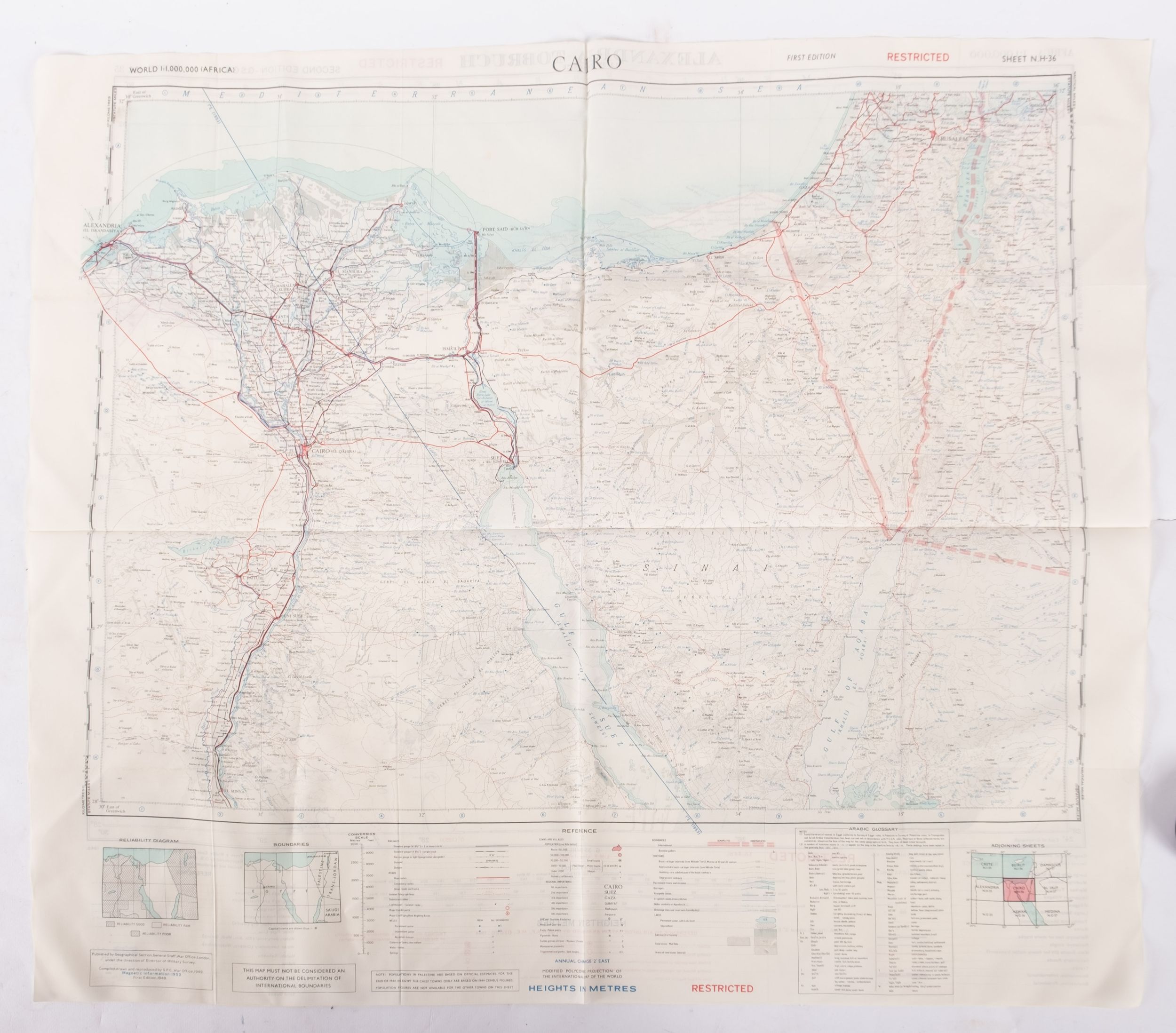 Three RAF silk maps, - Image 2 of 2