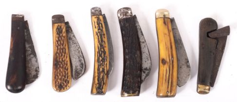 A group of six 19th century and late pocket knives, various makers including two by Saynor,