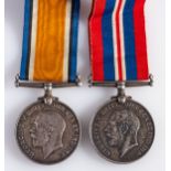 Two WWI medals '2906 Pte G. Goddard Devon R' '200174 Pte J.
