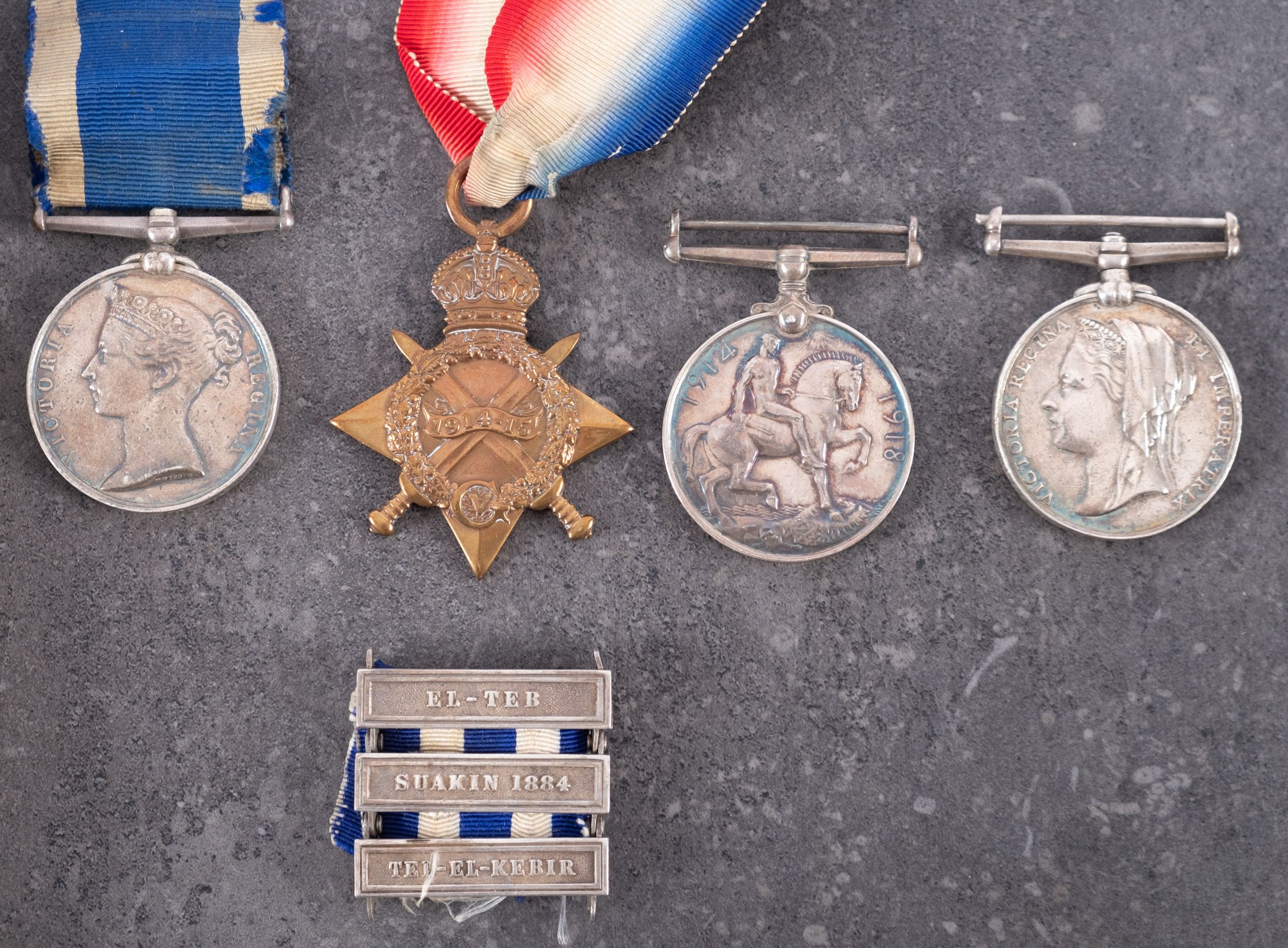 An Egypt and WWI group of four, comprising of Egypt Medal with three clasps, - Image 2 of 3