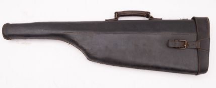 A black leather Leg O'Mutton gun case, for 29 inch barrels, unsigned.