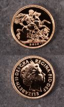A Royal Mint 2010 sovereign,