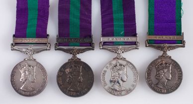 A group of four Elizabeth II Army General Service Medals, '23052319 Gnr R.D Brooks R.