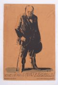 After Feliks Topolski (Polish 1907-1989) A lithograph full length portrait of Winston Churchill