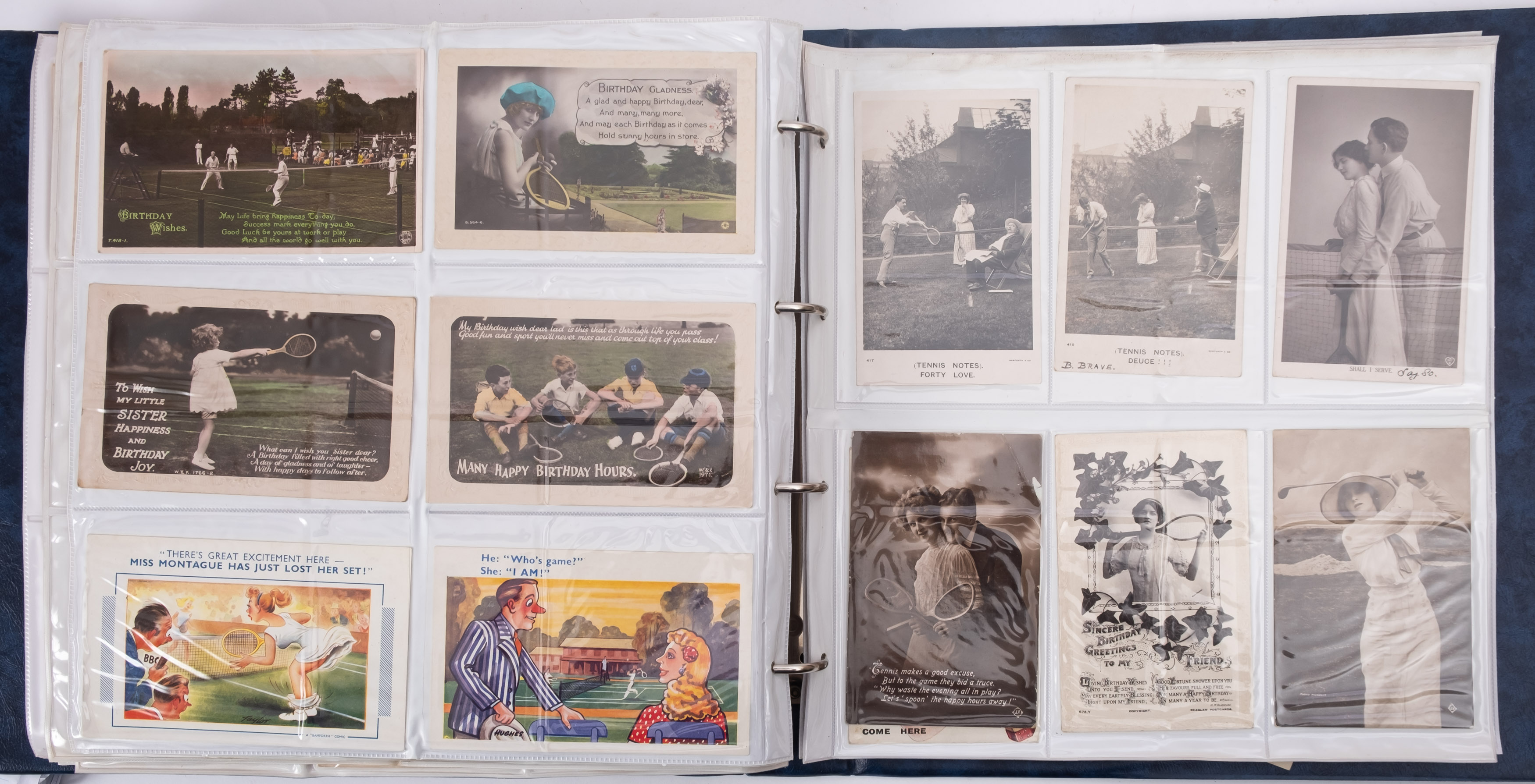 An album of Tennis postcards approximately 360 cards, photographic, comic, romantic and educational, - Image 9 of 9