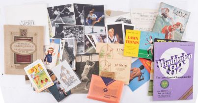 A collection of Tennis ephemera and programmes to including 1926, 1927,1930,1932,1933, 1935, 1947,