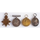 A WWI group four, 1914 Star, War Medal, Victory Medal, and Territorial Force Efficiency Medal,