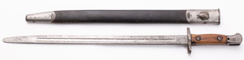A WWI First World War British 1907 pattern Enfield rifle drill bayonet- the point and blade have