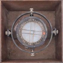 A type P11 3 inch spit bar compass in wooden case.