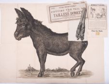 A late 19th century game ' 'The New Game of Putting The Tail on The Tailless Donkey',