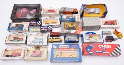 Corgi, Lledo and others , a collection of various boxed an loose commercial vehicles and cars.