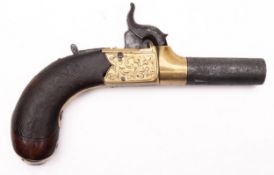 A 19th century percussion cap boxlock pistol, maker Rock & Co.