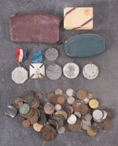 A collection of mixed coins including 1811 Launceston shilling (holed) 'Laver' model coinage,