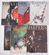 Fashion: Harpers November 1959 together with Vogue March 1940, June 1942, September 1942,