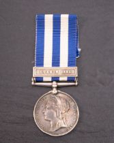 An Egypt medal with Suakin 1885 clasp, '1885 Pte B.Hutchinson 2/E.Surr.